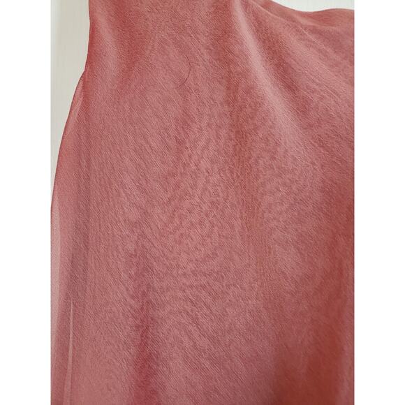 Dela-Jo by Lida Formal Shiny Salmon Pink Asymmetric Tiered Ruffle Dress, Size 8 - Picture 9 of 11